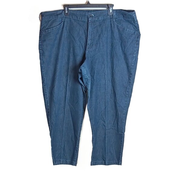 Lee Straight Leg Jeans Womens 24W Petite High Rise Relaxed Fit Stretch Denim - Picture 1 of 4